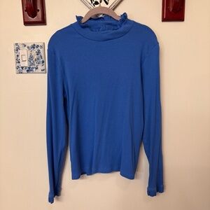 J.Crew ruffle mock neck top